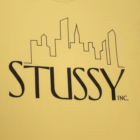 Stussy Short Sleeve T-Shirt Men's Medium Yellow - Picture 3 of 9
